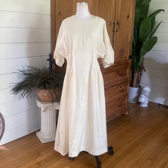 COS Dresses & Skirts - COS CREAM OFF WHITE DRESS LAGENLOOK 14 LARGE NEW